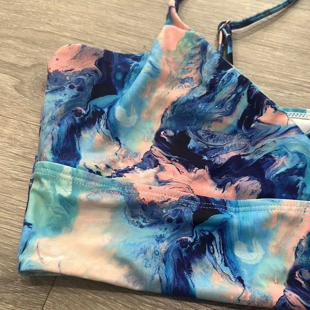 Tye Die Bikini Top Women’s Swim Bathing Suit Size Large